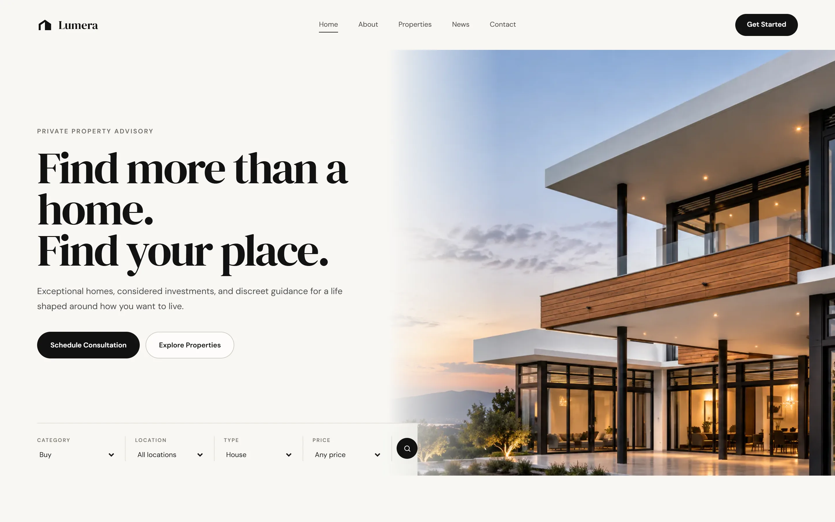 Lumera Estates demo website preview