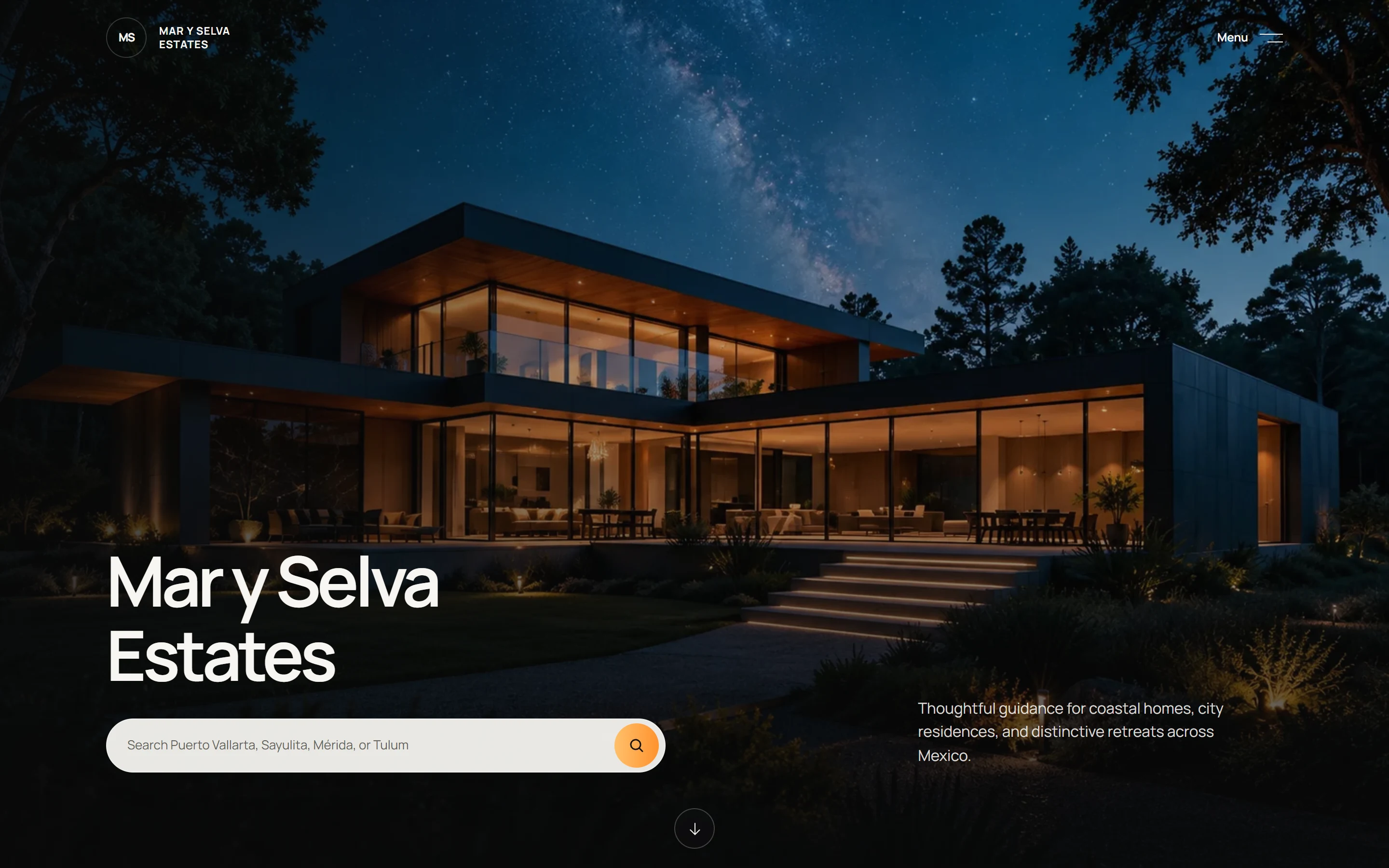 Mar y Selva Estates demo website preview